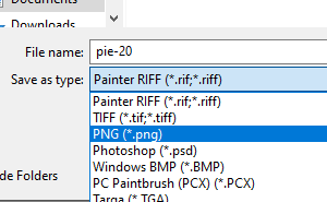 Corel’s RIFF format and the .png format Unity can use